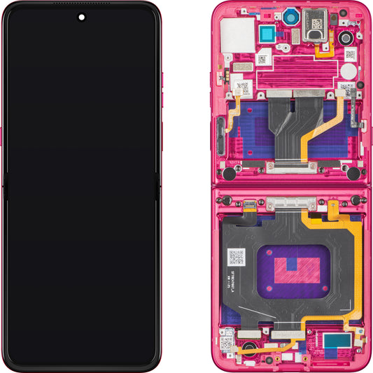 Motorola Razr 60 Ultra Display with Touchscreen, Frame, Under Inner, Magenta (Pantone Cabaret), Service Pack 5D68C29902