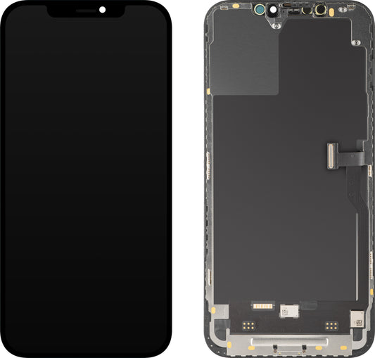 MP Touchscreen Display compatible with Apple iPhone 12 Pro Max, with Frame, Soft OLED IC Movable FHD Version, Black