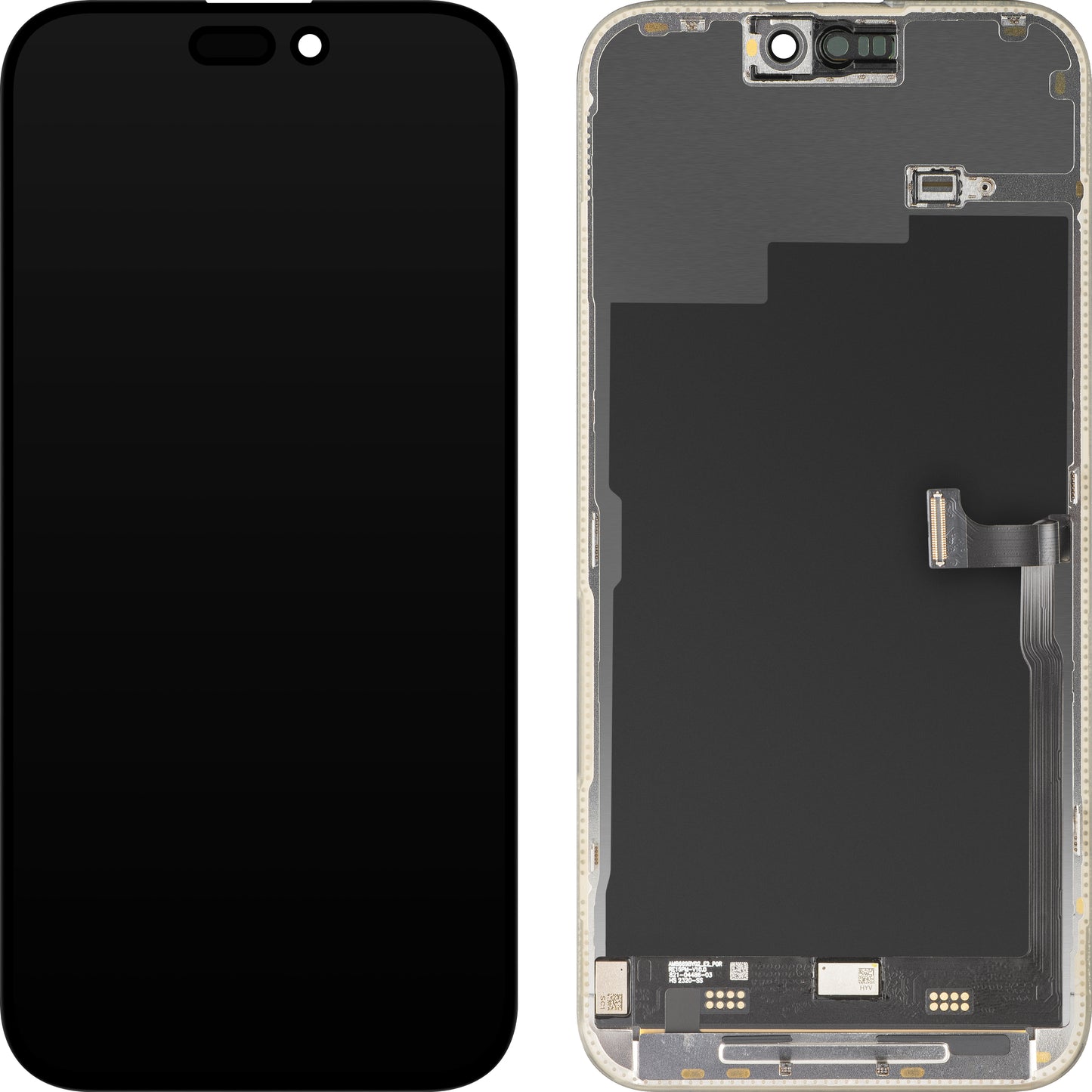 MP Touchscreen Display compatible with Apple iPhone 15 Pro Max, with Frame, Premium Soft OLED FHD 120Hz Version, Black, Refurbished