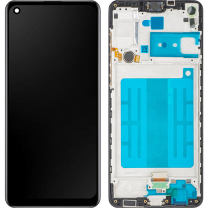 MP Touchscreen Display compatible with Samsung Galaxy A21s A217, with Frame, Black 