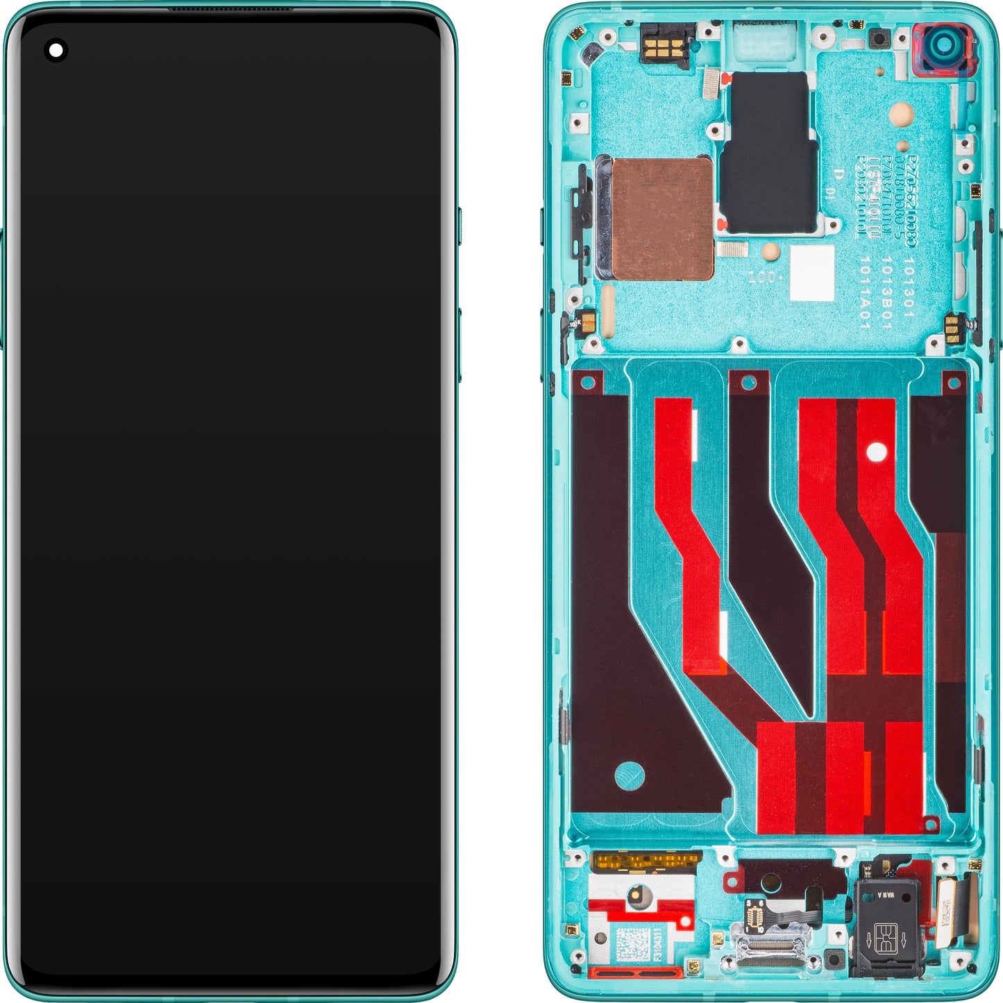 Display with Touchscreen OnePlus 8, with Frame, Green (Glacial Green), Service Pack 2011100173