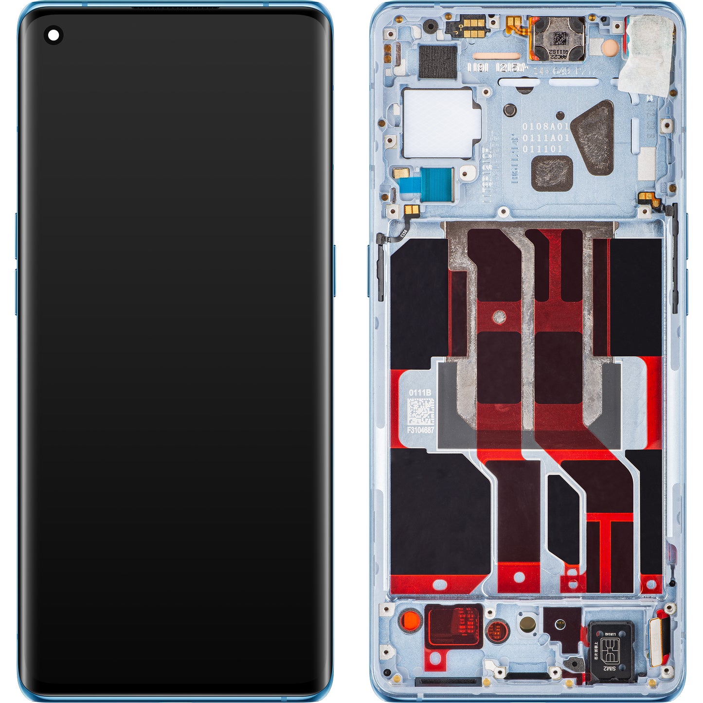 Display with Touchscreen Oppo Reno6 Pro 5G (Snapdragon) / Reno6 Pro+ 5G, with Frame, Blue (Arctic Sky), Service Pack 4907527