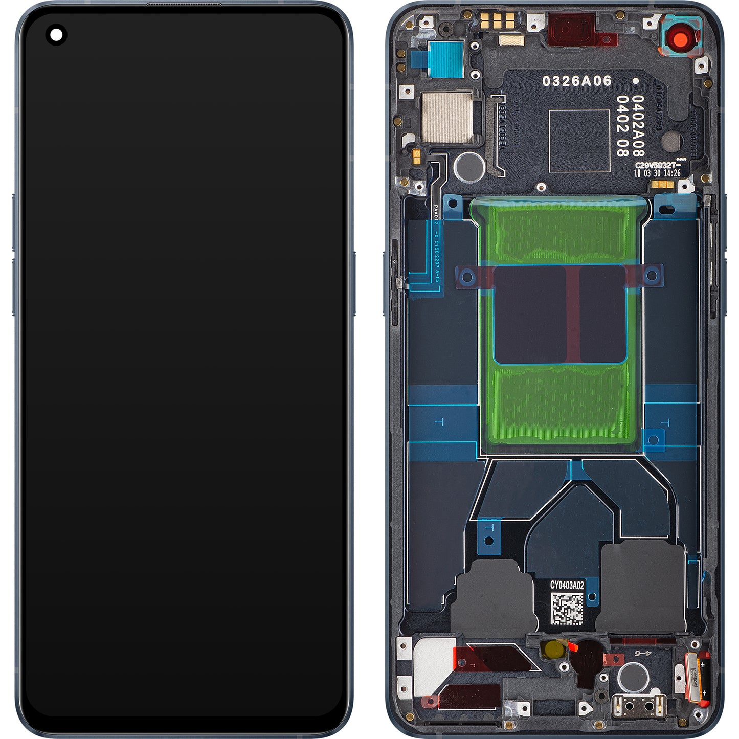 Display with Touchscreen Oppo Reno6 5G, with Frame, Black (Stellar Black), Service Pack 4907749