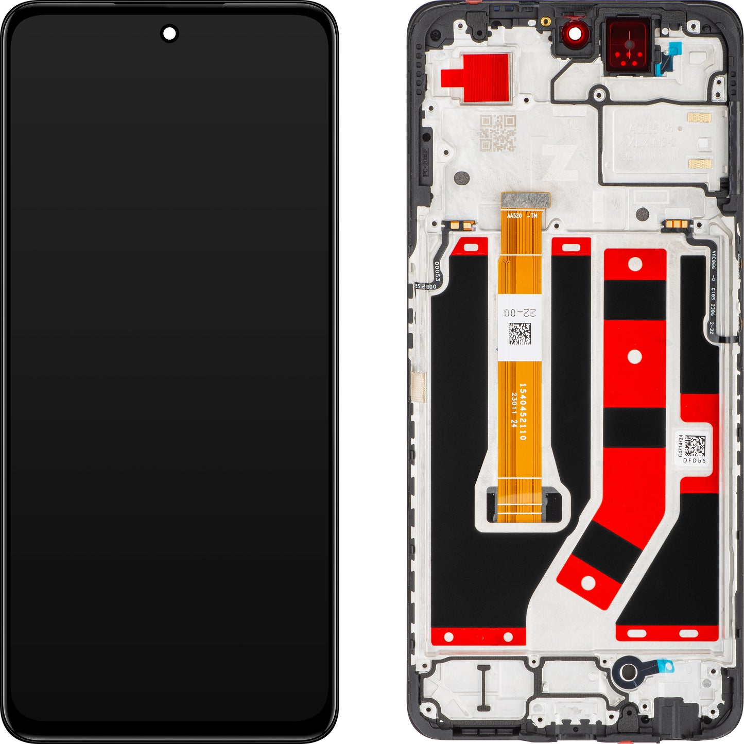 Oppo A98 Touchscreen Display, with Frame, Black, Service Pack 621029000029