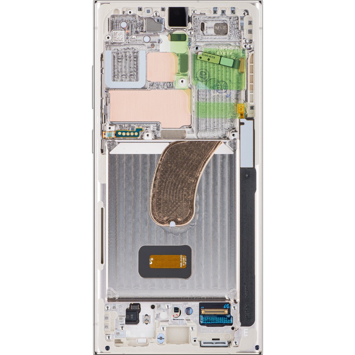 Display with Touchscreen Samsung Galaxy S23 Ultra S918, with Frame, White (Cream), Service Pack GH82-30466B