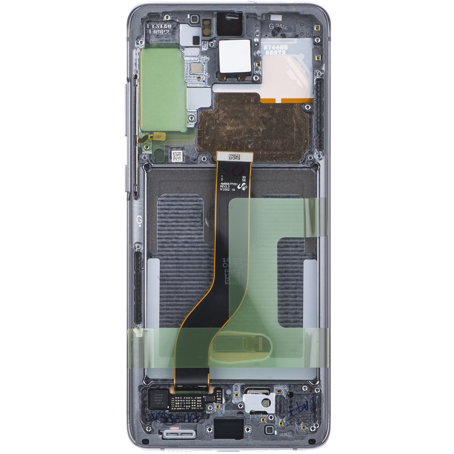 Display with Touchscreen Samsung Galaxy S20+ 5G G986 / S20+ G985, with Frame, Gray (Cosmic Grey), Service Pack GH82-31441E