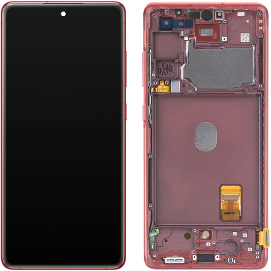 Display with Touchscreen Samsung Galaxy S20 FE 5G G781, with Frame, Red, Service Pack GH82-24214E