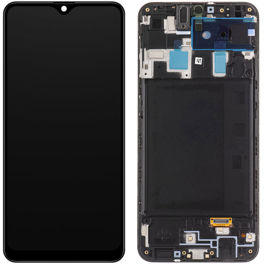 Touchscreen Display Samsung Galaxy A20 A205, with Frame, Black, Service Pack GH82-19571A