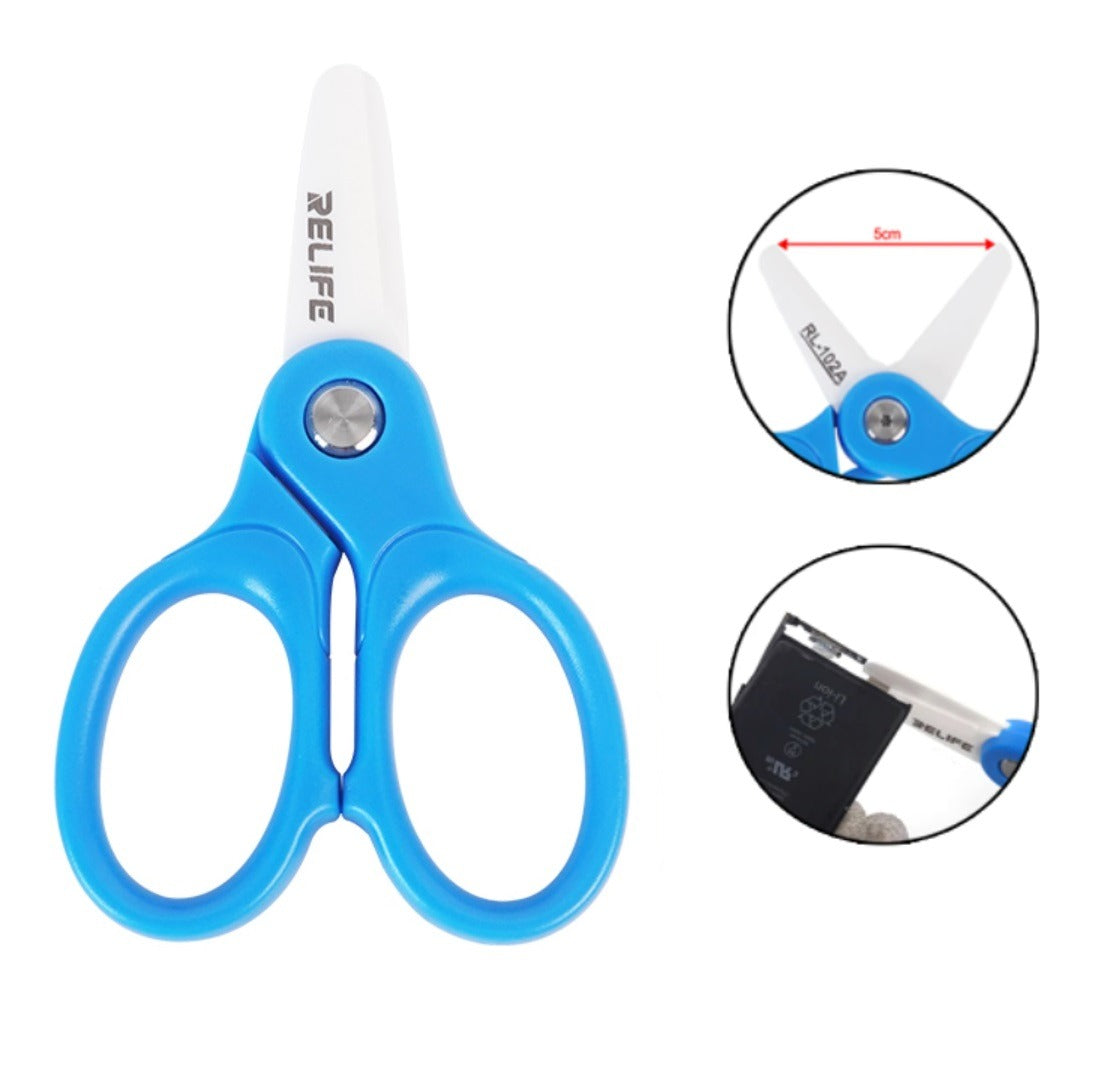 Relife RL-102A Scissors, With Ceramic Blades, Blue