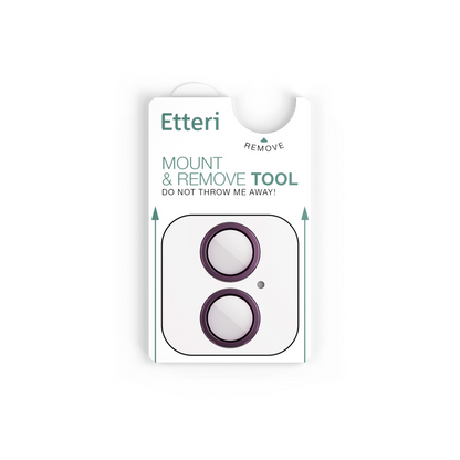 Etteri Rear Camera Protective Film for Apple iPhone 16 Plus / 16, Tempered Glass, Pink