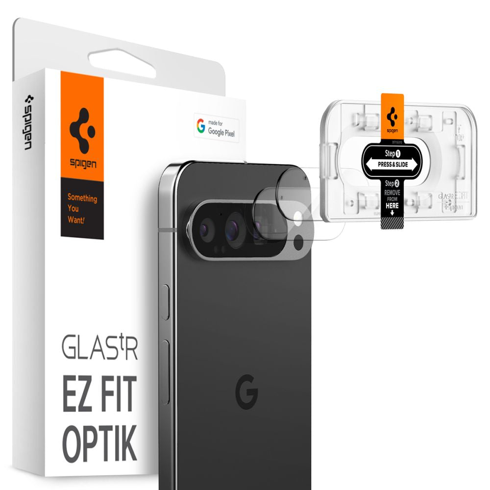 Spigen EZ FIT Rear Camera Screen Protector for Google Pixel 9 Pro XL, Tempered Glass, Set of 2 AGL08446