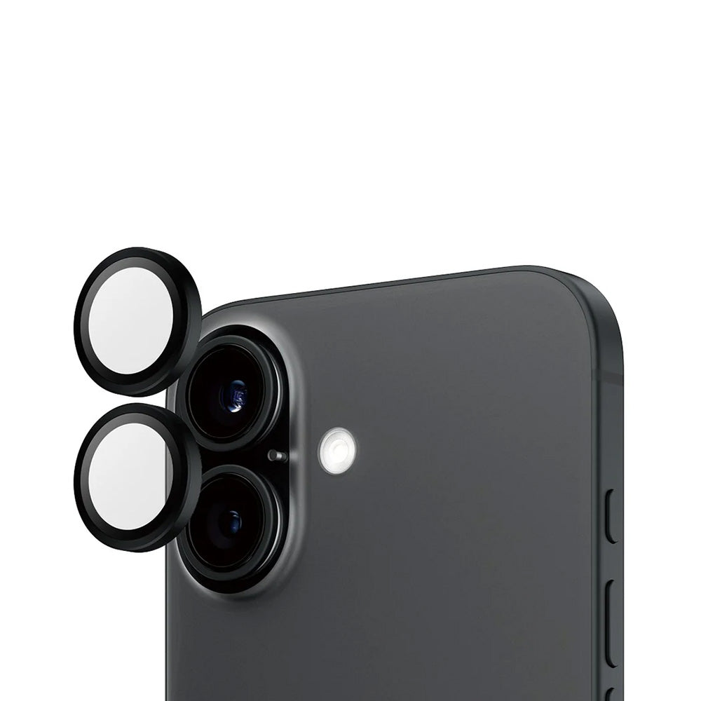 Rear Camera Protection Film PanzerGlass Hoops for Apple iPhone 16 Plus / 16, Tempered Glass, Black