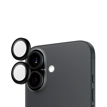 Rear Camera Protection Film PanzerGlass Hoops for Apple iPhone 16 Plus / 16, Tempered Glass, Black