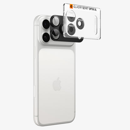 Spigen GlastR EZ FIT Optik Pro XL Rear Camera Protective Film for Apple iPhone 18 Pro, Tempered Glass, Dark Gray AGL12035