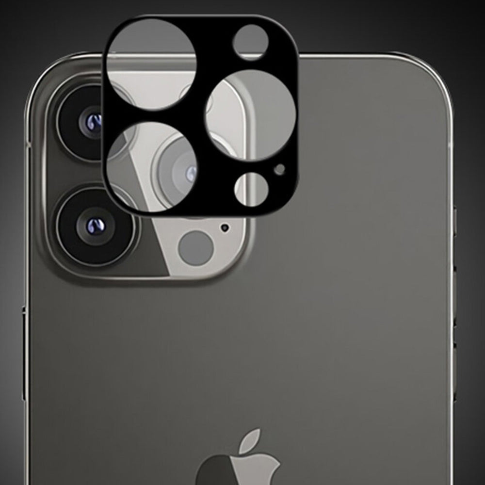 Techsuit Rear Camera Protective Film for Apple iPhone 13 Pro Max / 13 Pro, Tempered Glass, Black