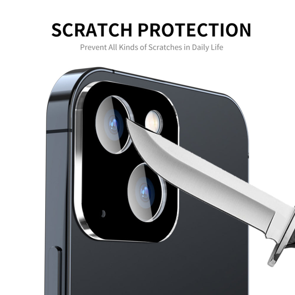 Techsuit Rear Camera Protective Film for Apple iPhone 15 Plus / 15, Tempered Glass, Black