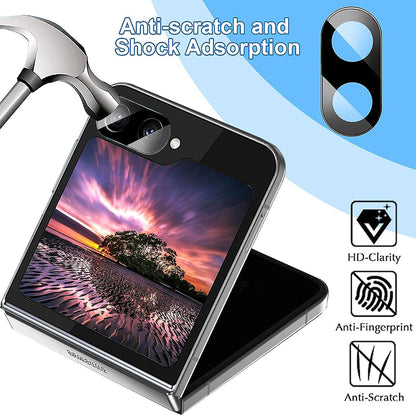 Techsuit Rear Camera Protective Film for Samsung Galaxy Z Flip6 F741, Tempered Glass, Black