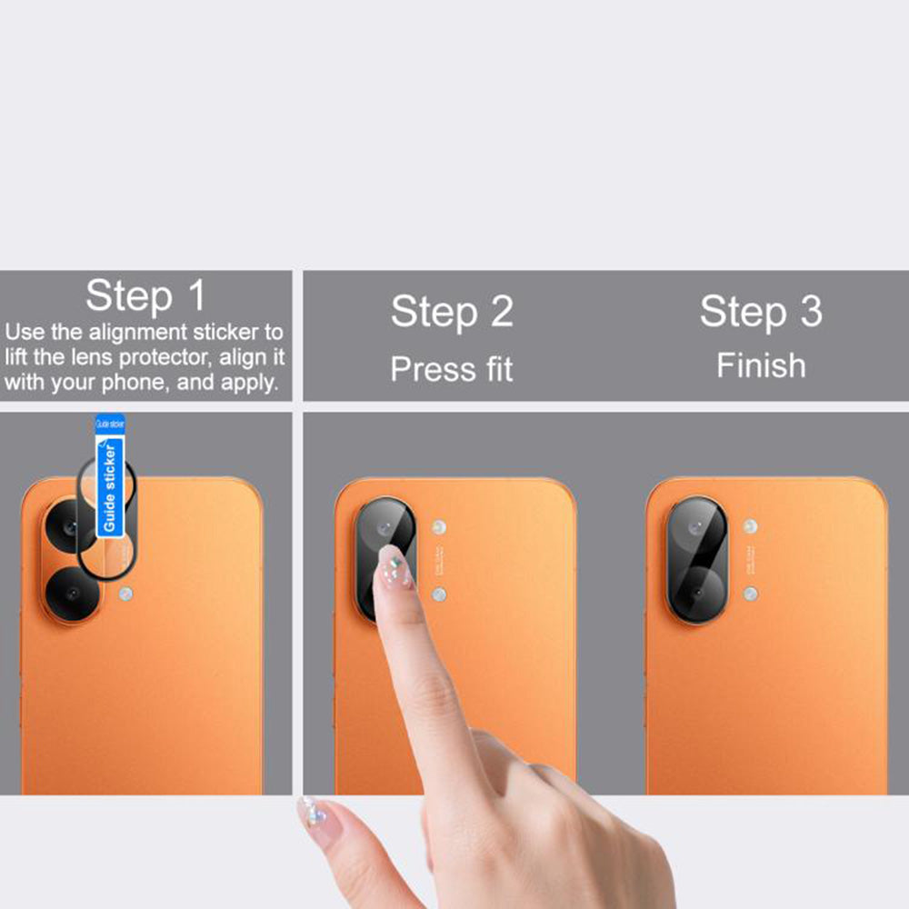 Techsuit Rear Camera Protection Film for Xiaomi Poco X8 Pro Max, Tempered Glass, Black