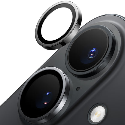 Torras Lensguard Rear Camera Protection Film for Apple iPhone 16 Plus / 16, Tempered Glass, Black