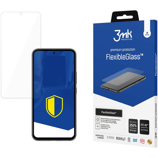 3MK FlexibleGlass Screen Protector for Samsung Galaxy A54 A546, Flexible Glass, Full Glue