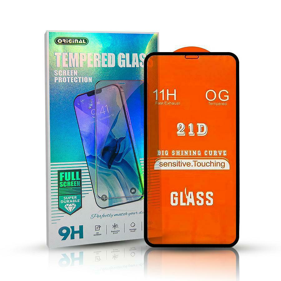 OEM Screen Protector for Apple iPhone 14 Pro Max, Tempered Glass, Full Glue, 21D, Black