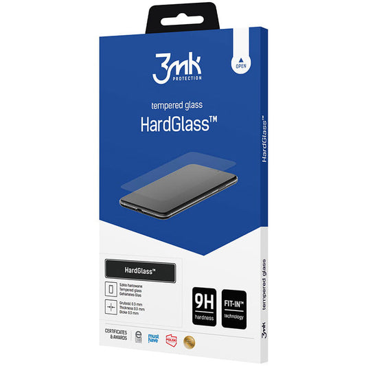 3MK HardGlass Screen Protector for Xiaomi Redmi 12C, Full Glue, Glass Protective Film 