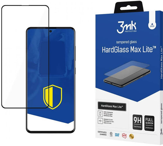 3MK HardGlass Max Lite Screen Protector for Samsung Galaxy A51 A515 / A52s 5G A528 / A52 5G A526, Tempered Glass, Full Glue, Black