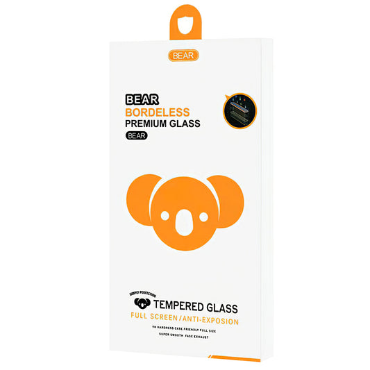 Bear Borderless Screen Protector for Apple iPhone 15 Plus, Tempered Glass, Full Glue