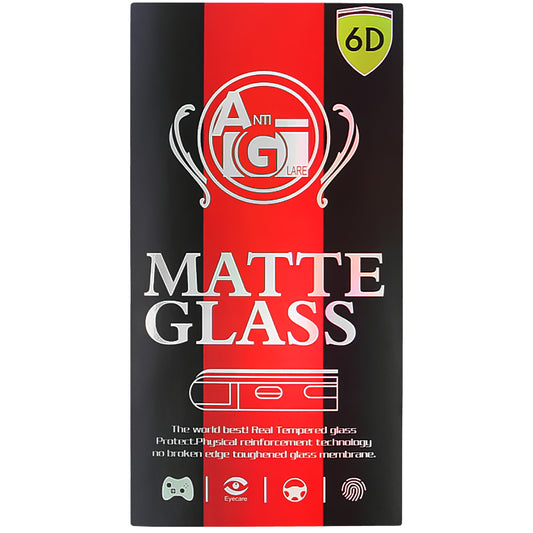 OEM Matte Screen Protector for Xiaomi Redmi Note 12S, Tempered Glass, Full Glue, 6D, Black