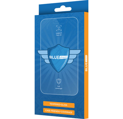 Blue Shield Screen Protector for Xiaomi Redmi Note 13 4G / Note 13 5G, Glass Shielded, Full Glue, Case Friendly, Black 