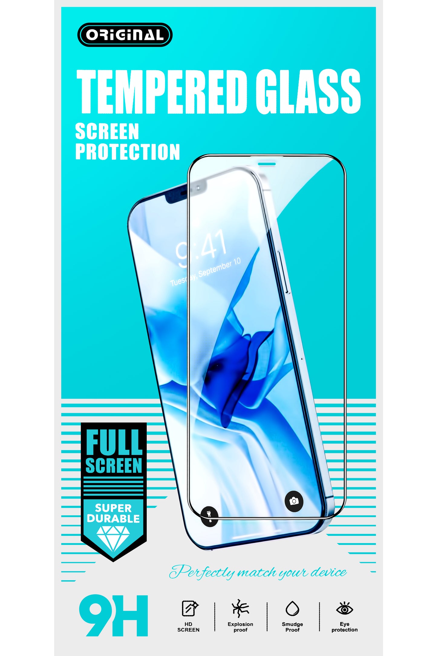 OEM Screen Protector for Samsung Galaxy A32 5G A326, Tempered Glass, Full Glue, 21D, Black