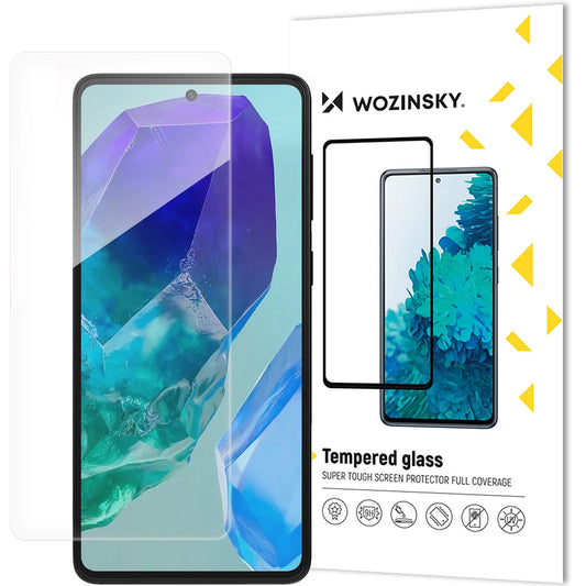 WZK Screen Protector for Samsung Galaxy M55, Tempered Glass, Full Glue