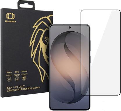 Tel Protect 10X HD DLC Diamond Coating Screen Protector for Samsung Galaxy S26 Ultra S948, Tempered Glass, Full Glue, Black