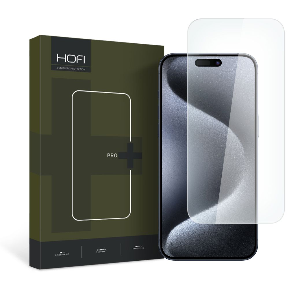 HOFI PRO+ Screen Protector for Apple iPhone 15, Tempered Glass, Full Glue, 2.5D