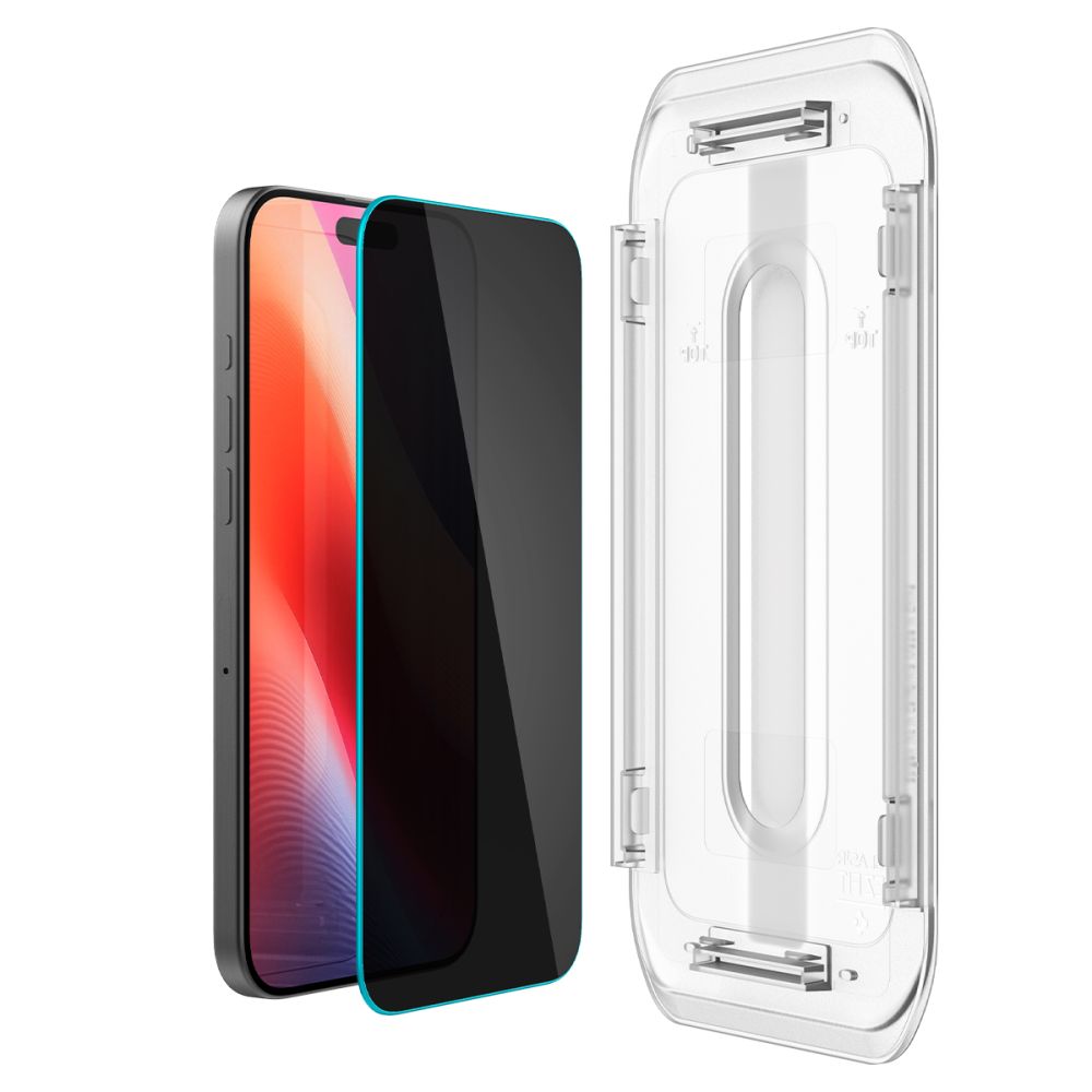 Spigen EZ FIT Privacy Screen Protector for Apple iPhone 16 Pro Max, Tempered Glass, Full Glue, 2.5D AGL07908