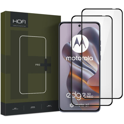 HOFI Glass PRO+ Screen Protector for Motorola Edge 50 Neo, Tempered Glass, Full Glue, Set of 2 pieces, 2.5D, Black