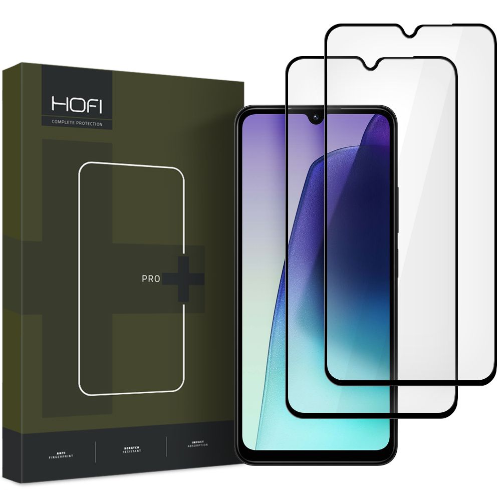 HOFI Glass PRO+ Screen Protector for Xiaomi Redmi 14C, Tempered Glass, Full Glue, Set of 2 pieces, 2.5D, Black