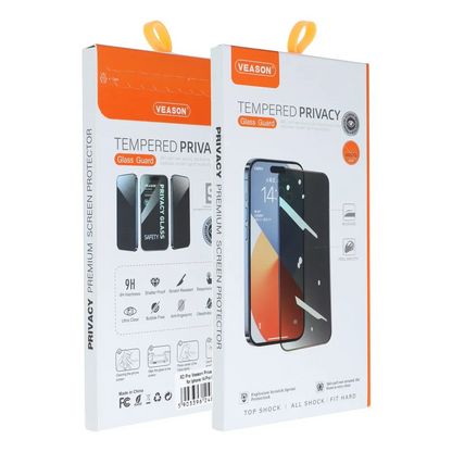 Veason Privacy Screen Protector for Apple iPhone 16 Pro, Tempered Glass, Full Glue, 6D