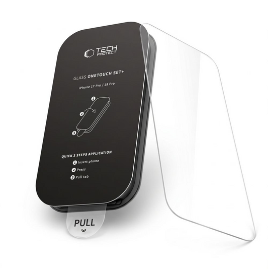 Tech-Protect OneTouch Screen Protector for Apple iPhone 18 Pro Max / 17 Pro Max, Tempered Glass, Full Glue, Set of 2 pieces