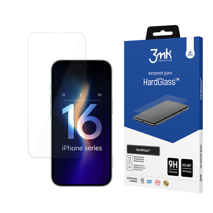 3MK HardGlass Screen Protector for Apple iPhone 16 Pro Max, Tempered Glass, Full Glue