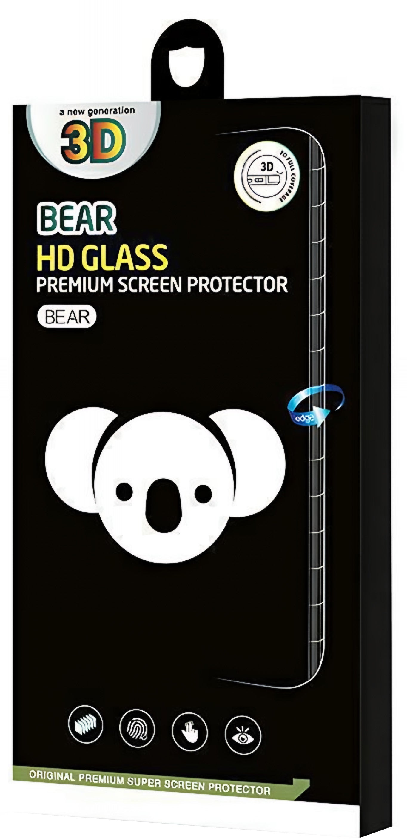 Bear HD Screen Protector for Apple iPhone 17 Air, Tempered Glass, Full Glue, Black