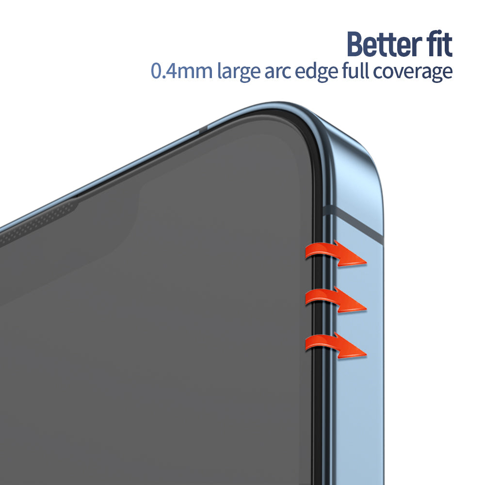 Blueo Anti-Reflective HD Screen Protector Film Applicator Pro for Apple iPhone 14 Pro, Tempered Glass, Full Glue, Black