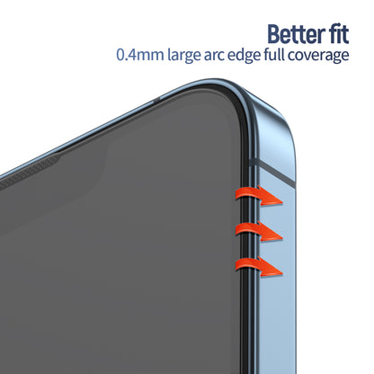 Blueo Anti-Reflective HD Screen Protector Film for Apple iPhone 14 Plus / 13 Pro Max, Tempered Glass, Full Glue, Black