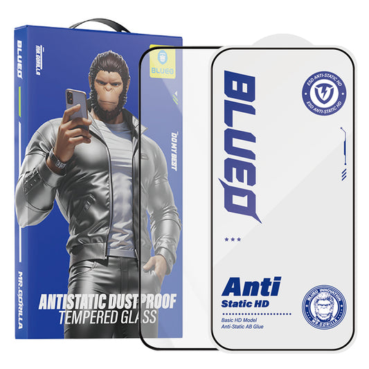 Blueo Anti-Static HD Screen Protector Film for Apple iPhone 11 Pro Max / XS Max, Tempered Glass, Full Glue, Black