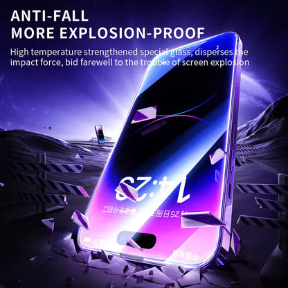 Blueo Anti-Static HD Screen Protector Film for Apple iPhone 15 Pro Max, Tempered Glass, Full Glue, Black