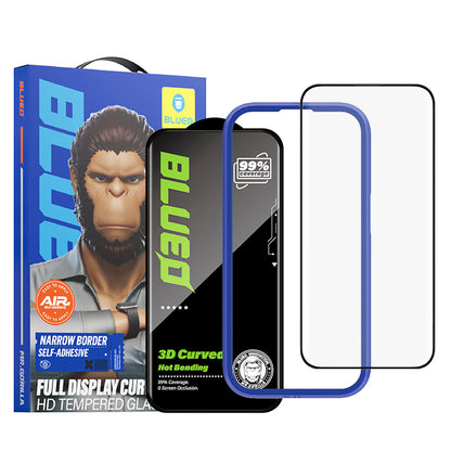 Blueo HD Screen Protector Film for Apple iPhone 16 Pro, Tempered Glass, Full Glue, 3D, Black