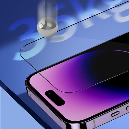 Blueo Sapphire Applicator Pro Screen Protector Film for Apple iPhone 15 Pro Max, Tempered Glass, Full Glue, Black