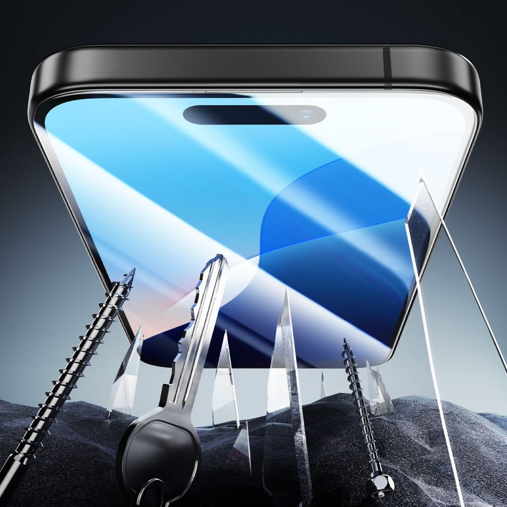 ESR Armorite Screen Protector for Apple iPhone 16 Plus / 15 Plus, Tempered Glass, Full Glue, Black