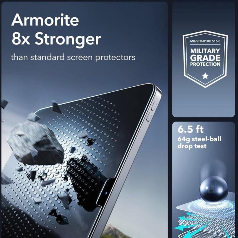 ESR Armorite UltraFit Screen Protector for Apple iPad Air 11 (2026) / Air 11 (2025), Tempered Glass, Full Glue, Set of 2 pieces