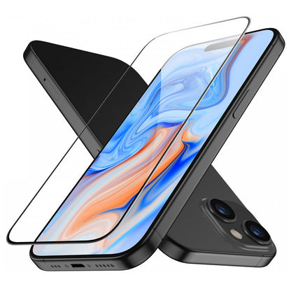 ESR Screen Protector for Apple iPhone 15, Tempered Glass, Full Glue, Black